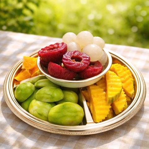 Khay hoa quả 2 tầng size nhỏ