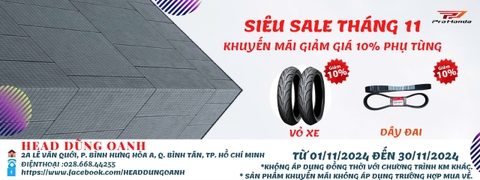 SIÊU SALE THÁNG 11 - KHUYẾN MÃI GIẢM GIÁ 10% PHỤ TÙNG