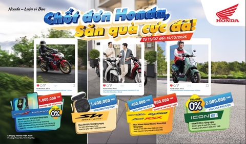 Honda Việt Nam tri ân khách hàng với loạt ưu đãi hấp dẫn chào hè trong chương trình khuyến mại khủng dành cho các dòng xe máy và xe gắn máy điện – “Chốt đơn Honda – Săn quà cực đã”