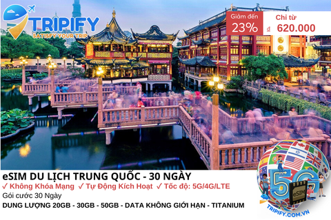 ESIM DU LỊCH TRUNG QUỐC - 30 NGÀY | GIÁ ƯU ĐÃI CHỈ TỪ 620K - Hotline 0975.901.828