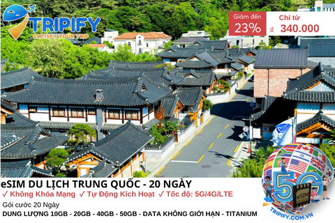 ESIM DU LỊCH HÀN QUỐC - 20 NGÀY | GIÁ ƯU ĐÃI CHỈ TỪ 340K - Hotline 0975.901.828