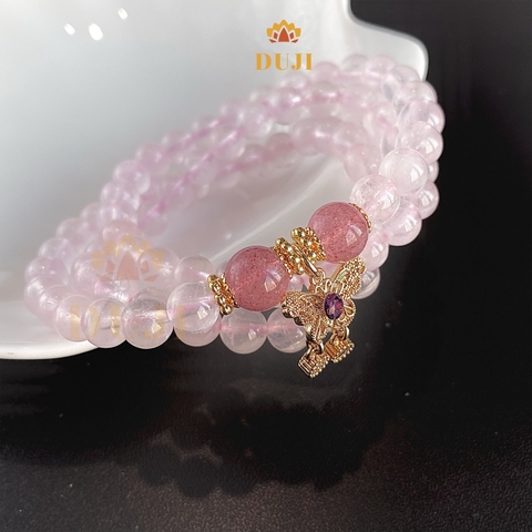 Vòng chuỗi đá Thạch Anh Hồng