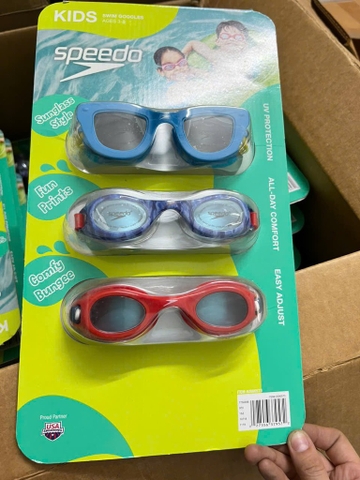 Set 3 Kính Bơi Trẻ Em Speedo Kids Goggles 3-8 Tuổi Chống Tia Cực Tím Bé Trai