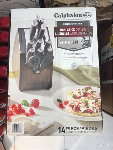 Sét 14 món dao, kéo, Hộp gỗ Calphalon