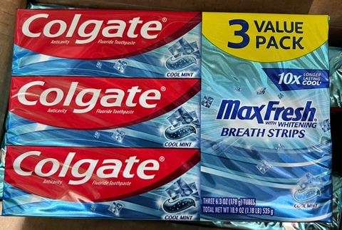 Colgate MaxFresh Cool Mint pack3 (178g*3)Xanh dương