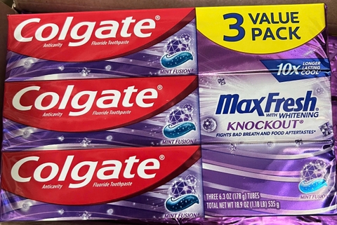 Colgate MaFresh Mint Fusion pack3 (178g*3)Tím