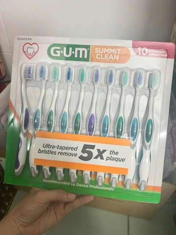 Set 10 bàn chải răng Sunstar GUM Summit Clean