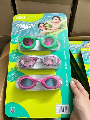 Set 3 Kính Bơi Trẻ Em Speedo Kids Goggles 3-8 Tuổi Chống Tia Cực Tím Bé Gái