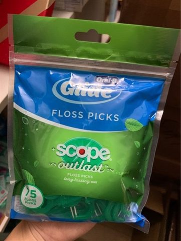 Túi Tăm Chỉ Nha Khoa Bạc Hà Oral-B Glide Scope Outlast 75 Cái/Gói
