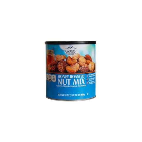 Hạt Hỗn Hợp Tẩm Mật Ong Savanna Gourmet Honey Roasted Nut Mix 850g (Xanh dương)