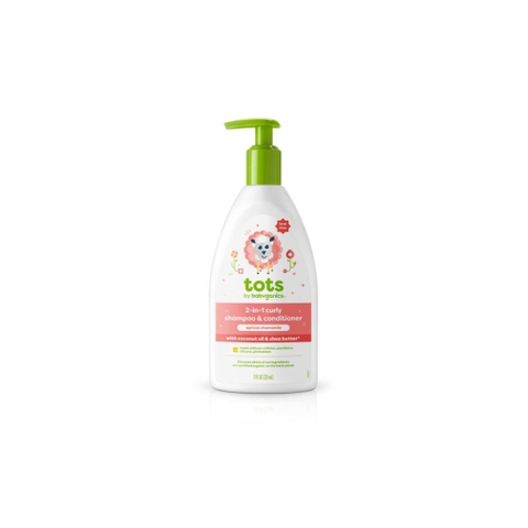 Dầu gội và xả Tots by Babyganics 2-in-1 Curly Shampoo & Conditioner 325ml