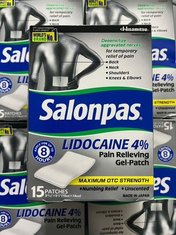 Miếng dán giảm đau Salonpas Lidocaine 4%, 15 miếng