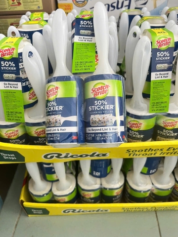 Cây lăn bụi Scotch - Brite 50% Stickier Cleaning Roller (95 miếng) Set 5 Cuộn