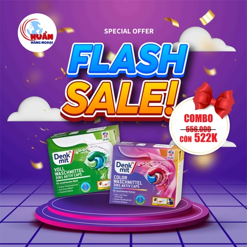 COMBO viên giặt xả quần áo màu & viên giặt xả quần áo trắng