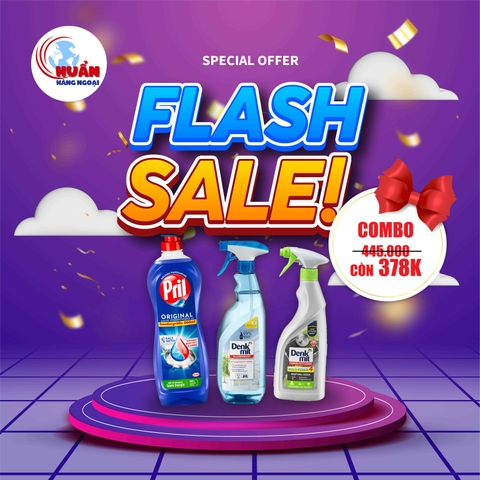 COMBO: Xịt lau kính + nước rửa chén + bình xịt loại dầu mỡ (hàng nội địa Đức)