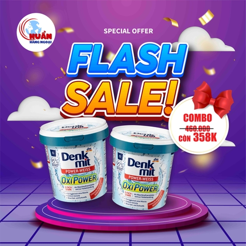 COMBO bột giặt quần áo màu & quần áo trắng Denkmit-siêu sạch