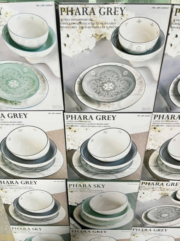 Set 16 món Chén Dĩa Phara Grey