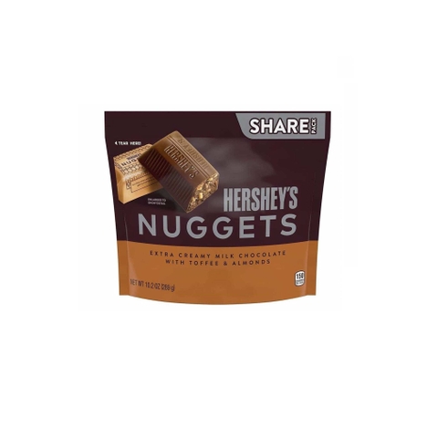 Socola bơ sữa hạnh nhân Hershey’s Nuggets Creamy Milk Chocolate Toffee Almonds 289g
