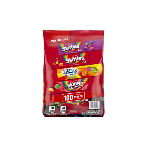 Kẹo dẻo Skittles túi 100 bịch nhỏ