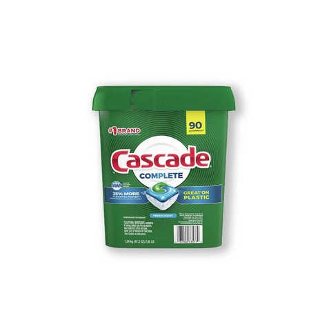 Viên Rửa Chén Máy Cascade Complete Dishwasher Detergent Actionpacs - 1.34 kg/Hộp 90 viên