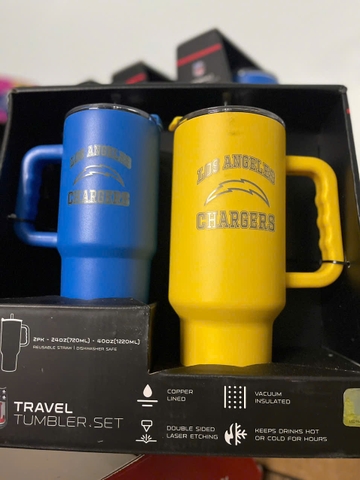 Set 2 ly giữ nhiệt Travel Tumbler Xanh Dương _ Vàng (720ml - 1220ml)