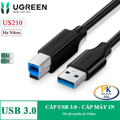 Dây cáp máy in USB 3.0 BM Ugreen US210 dài 1M, 2M