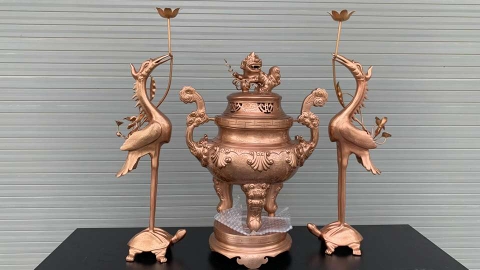 Bí quyết gia đạo bình an, tài lộc dồi dào với Ngũ Sự đồng đỏ tinh xảo