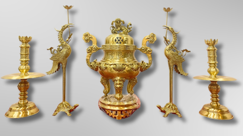 Tôn Vinh Giá Trị Phong Thủy Cổ Truyền Qua Đồ Thờ Ngũ Sự Bằng Đồng