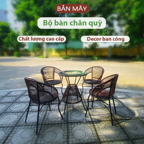Bộ bàn ghế chân quỳ (4 ghế 1 bàn)