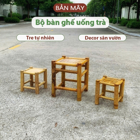 Bộ bàn ghế tre tự nhiên (2 ghế 1 bàn)