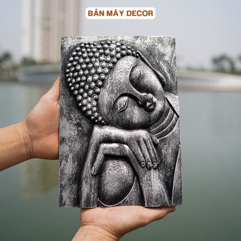 Tranh Decor Hình Phật An Nhiên Màu Đá