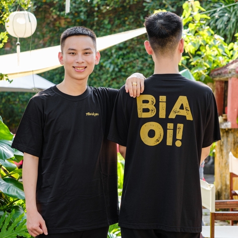Áo thun unisex Bia Ơi màu Đen