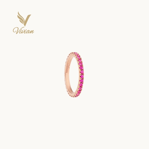 Nhẫn vàng hồng 14K gắn Sapphire thiên nhiên