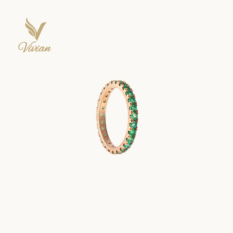 Nhẫn vàng hồng 14K gắn Emerald