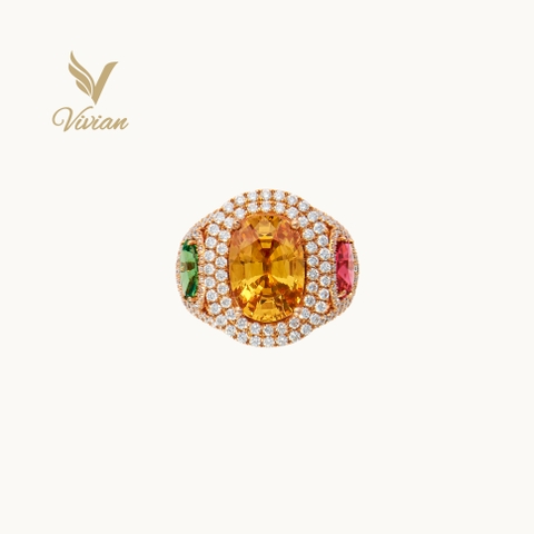 The Empress - Nhẫn vàng hồng 18K gắn Sapphire, Garnet và Spinel