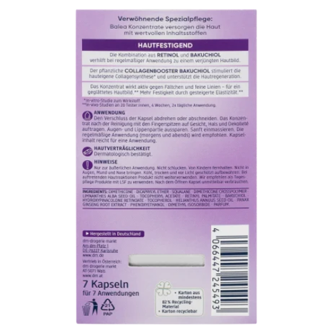 Serum dạng viên nang Balea Retinol Konzentrat làm mịn da, vỉ 7 viên
