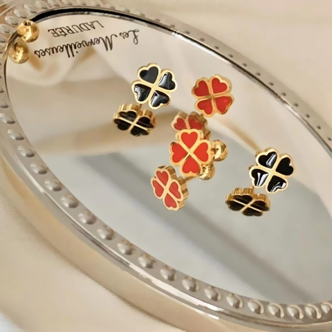 Bông tai Titan - TB276 - nữ - cỏ 4 lá may mắn