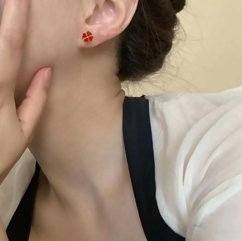 Bông tai Titan - TB276 - nữ - cỏ 4 lá may mắn