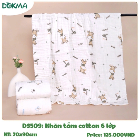 Khăn tắm nhăn Dokma 6 lớp cao cấp