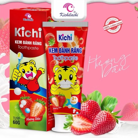 Kem đánh răng Kichi 60g vị cam, dâu ( trên 2y)