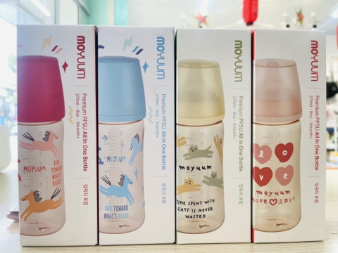 Bình sữa moyuum PPSU thế hệ 3 họa tiết 270ml ( mẫu mới )
