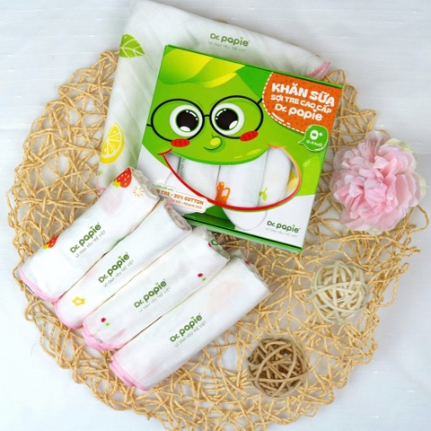 Khăn sữa sợi tre Dr.papie set 5c