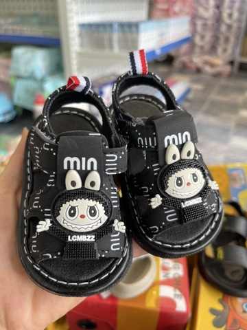 Dép tập đi Labubu chip chip đen (17-21)