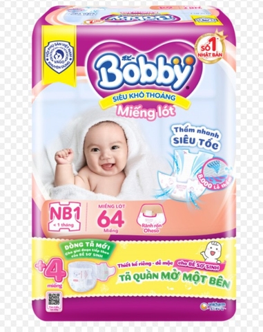 Miếng lót Bobby NB 64+4