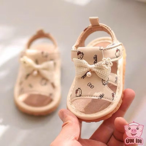 Dép tập đi kitty nơ kem (16-20)