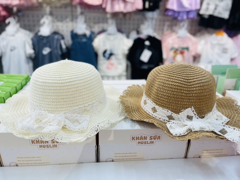 Mũ cói cứng viền bèo