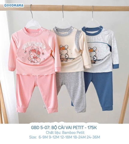 Bộ dài tay cài vai Goodmama-07 ( 3-36m)