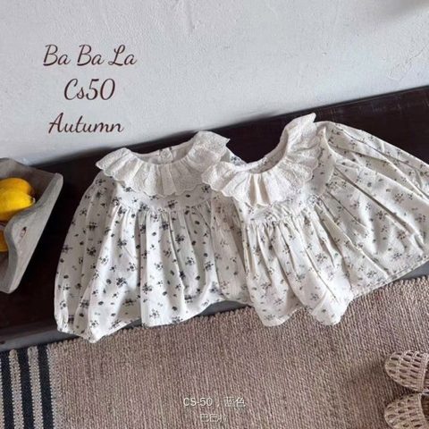 Áo bèo hoa nhí  dài tay bé gái ( 90-130)