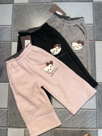 Quần nỉ hellokitty/ chấm bi lót lông bé gái (90-130)