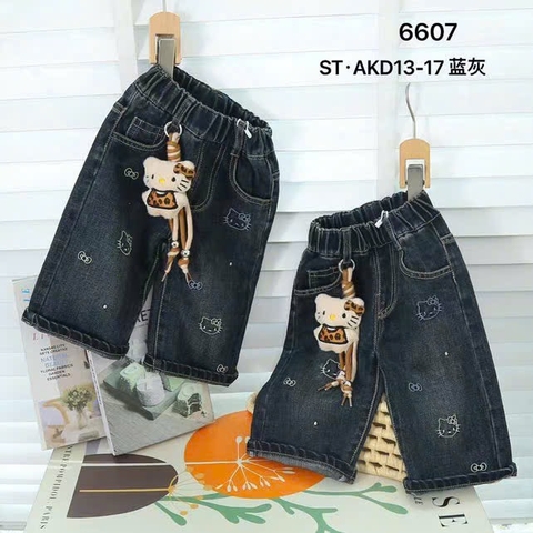 Quần bò ống đứng Hello kitty bé gái kèm gấu ( 90-130)